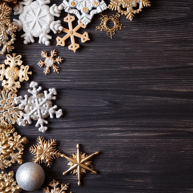 a christmas decoration with snowflakes and christmas decorations