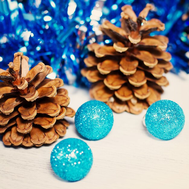 Christmas decoration with two cones