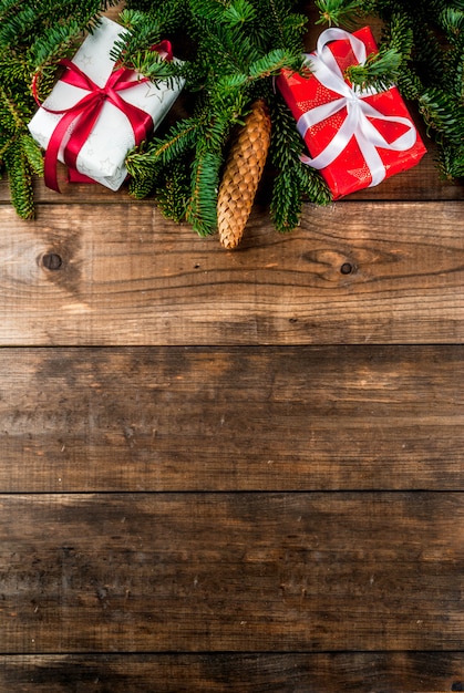 Christmas decoration  wooden background