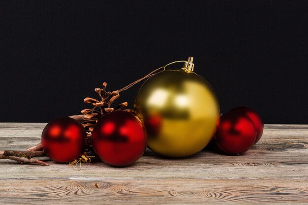 Christmas decoration on wooden table