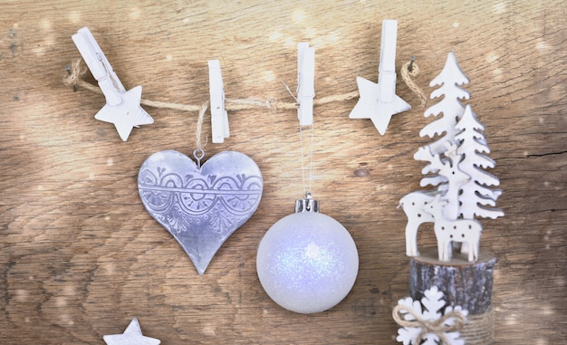 Christmas decoration on wooden