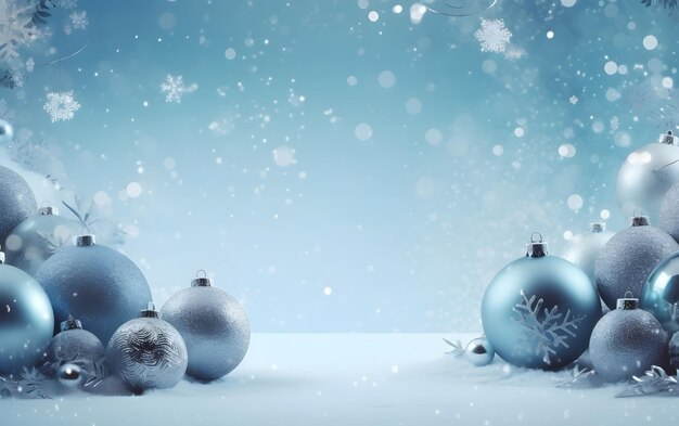 Christmas decorations on a blue background