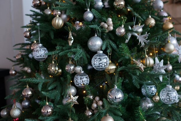 Christmas decorations on the branches