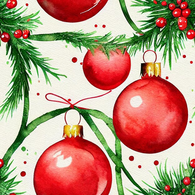 Christmas decorations. Christmas ball. Seamless return pattern. Vintage motif. Digital art