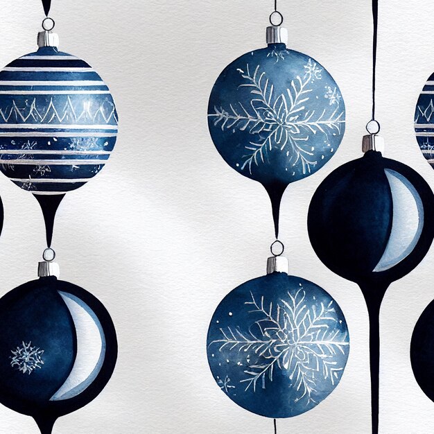 Christmas decorations. Christmas ball. Seamless return pattern. Vintage motif