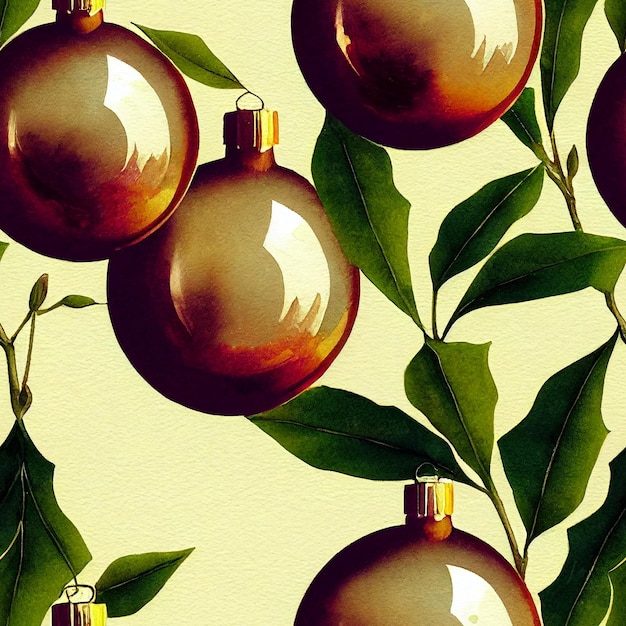 Christmas decorations. Christmas ball. Seamless return pattern. Vintage motif