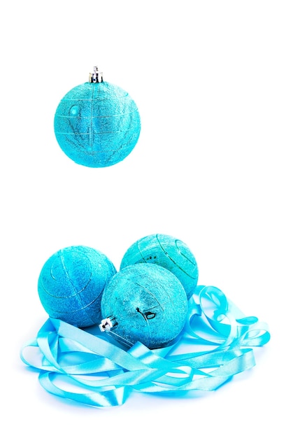 Photo christmas decorations colorful balls