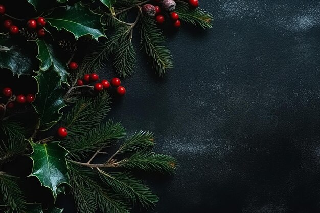 Christmas decorations on a dark background