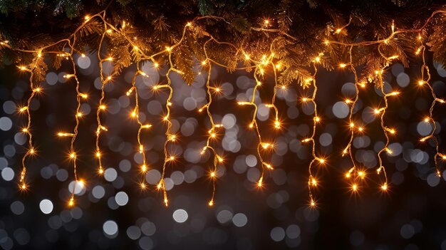 Christmas decorations lights effects color yellow garlands Glowing lights for Christmas holidays