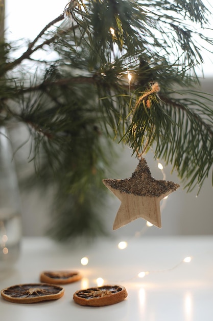 クリスマスの装飾と年末年始の背景