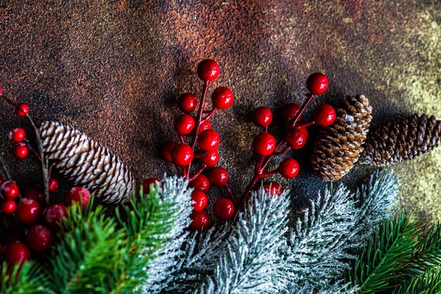 Christmas decorations on table