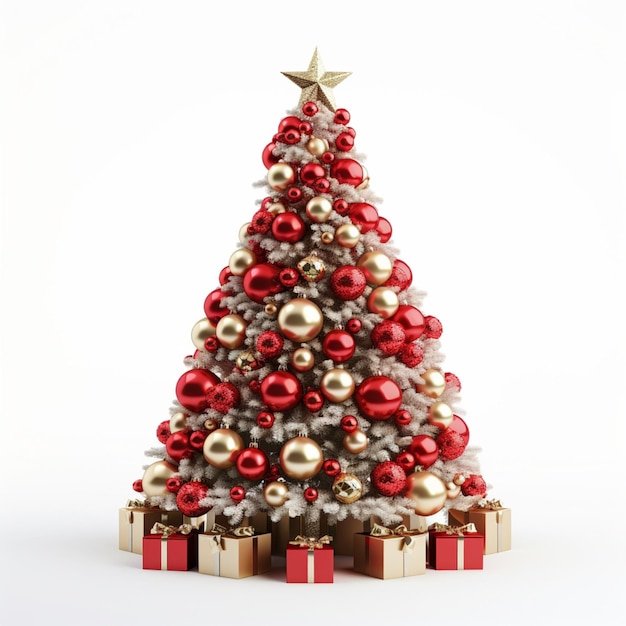 Christmas decorations tree white background