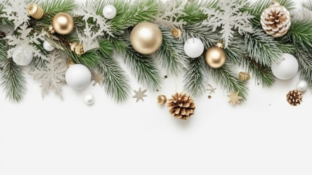 christmas decorations on a white background