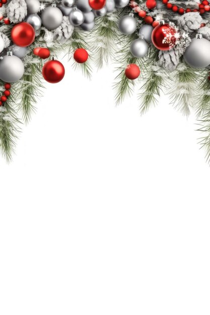 白い背景の上のクリスマスの装飾