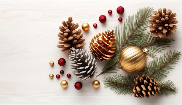 Christmas decorations on a white table