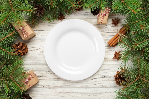 Christmas decorations with a plate