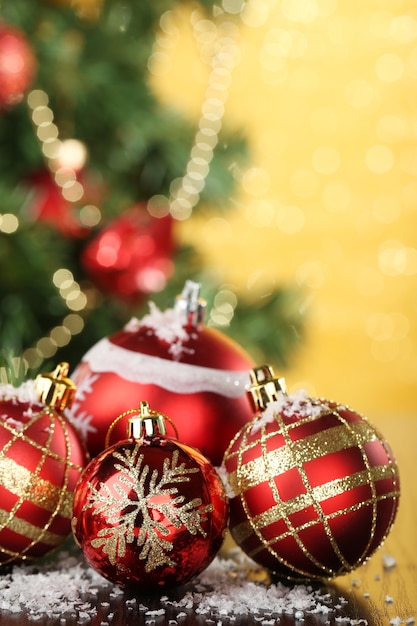 Christmas decorative balls  on bright background