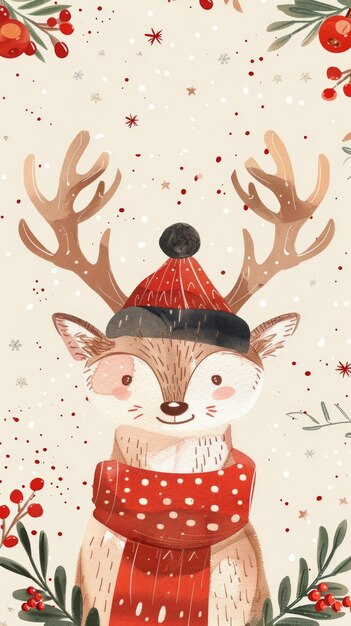 Photo christmas deer illustration