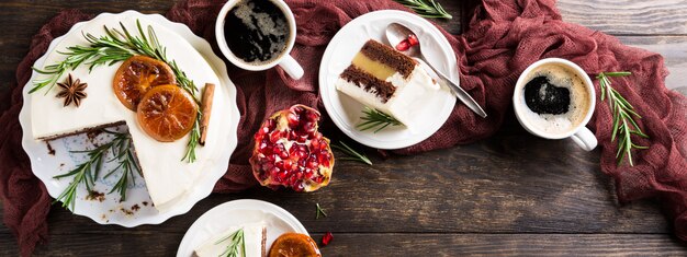 クリスマスのおいしいチョコレートケーキ