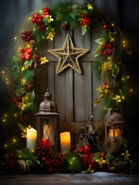 Christmas digital backdrop new years winter decorations