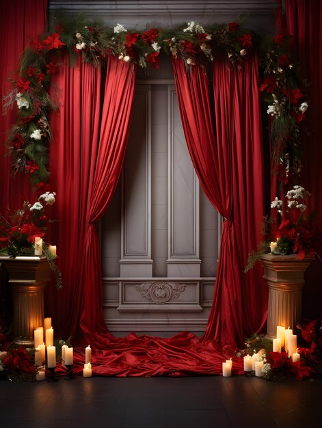 Christmas digital backdrop new years winter decorations