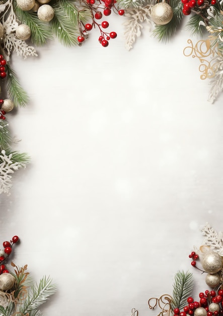 Christmas Dinner Party watercolor winter border