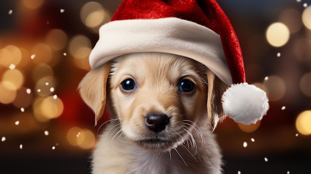 christmas dog HD 8K wallpaper Stock Photographic Image