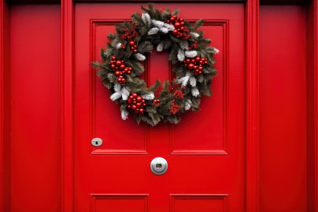 Christmas door decoration Illustration AI GenerativexA