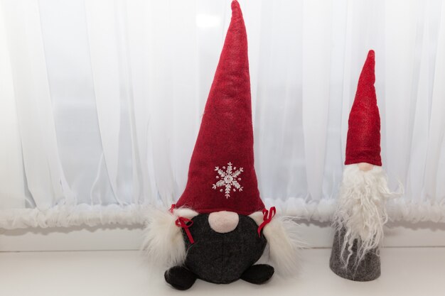 Christmas dwarves on a white background