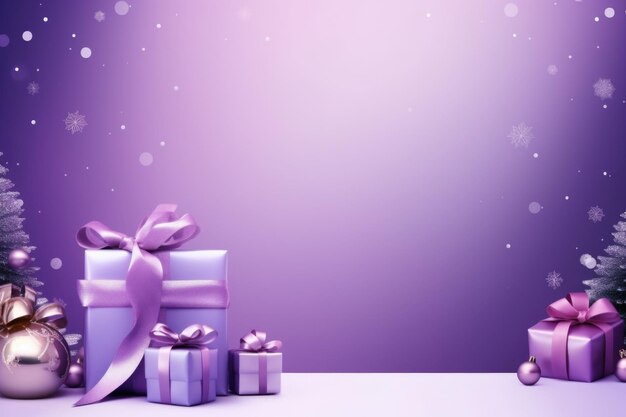 Christmas element background with copy space in purple color