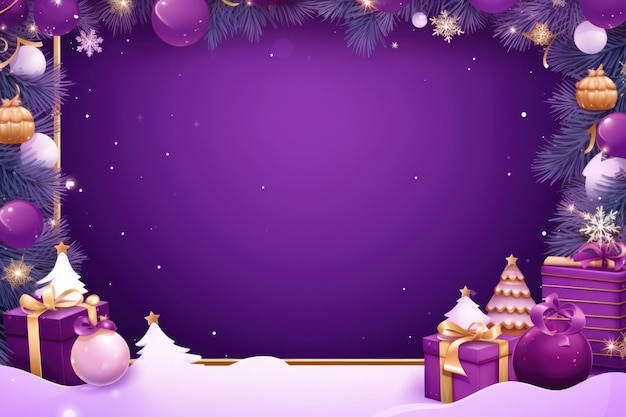 Christmas element background with copy space in purple color