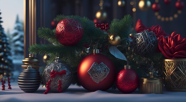 Photo christmas element background