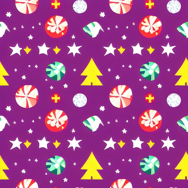 Christmas element pattern seamless random element vintage design wallpaper