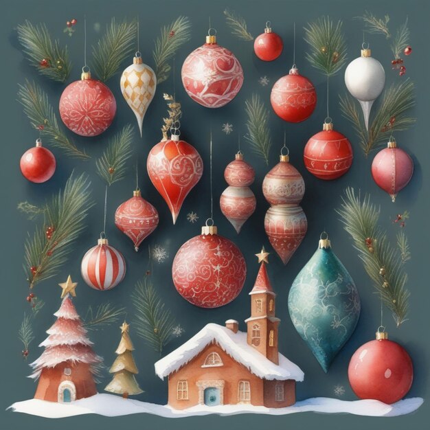 christmas elements and background and banner