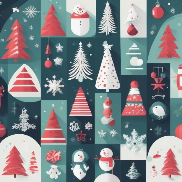 christmas elements and banner and background