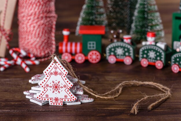 Christmas elements of decorations for decorating the New Year tree