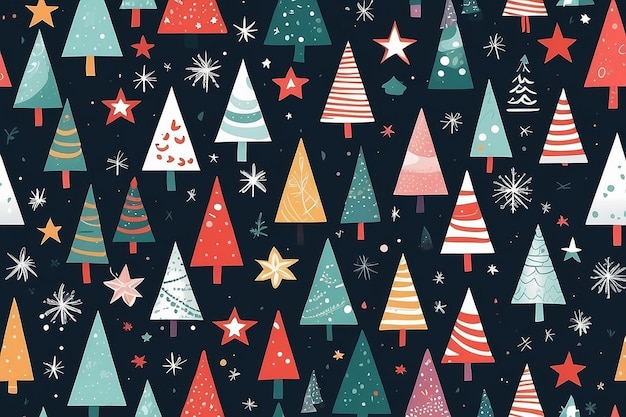 現代のミニマリストの幾何学的なスタイルのクリスマス要素 フラットベクトル漫画スタイルのカラフルなイラスト
