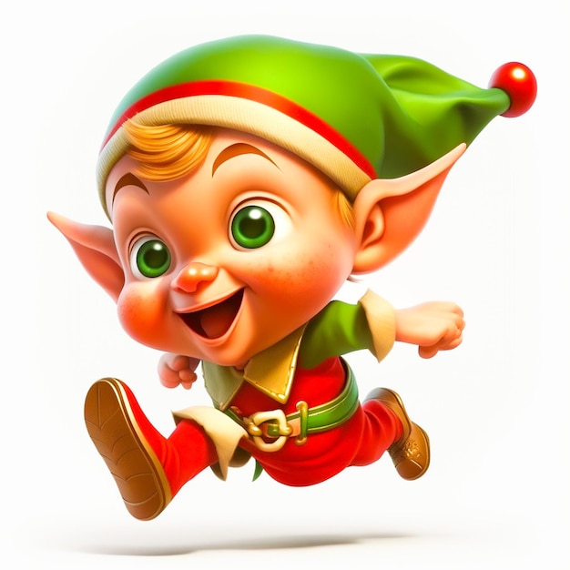 christmas elf sitting cartoon character