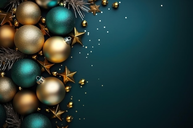 Premium AI Image | Christmas emerald background with copy space