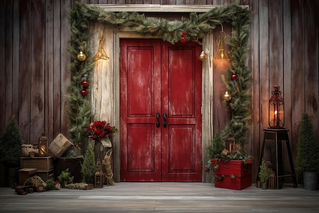 Christmas entrance door