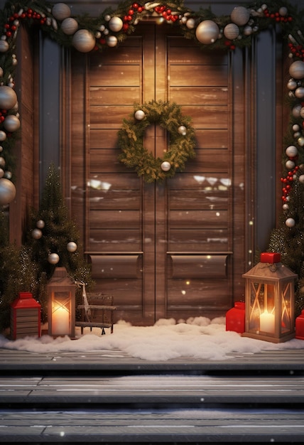 Christmas entrance door