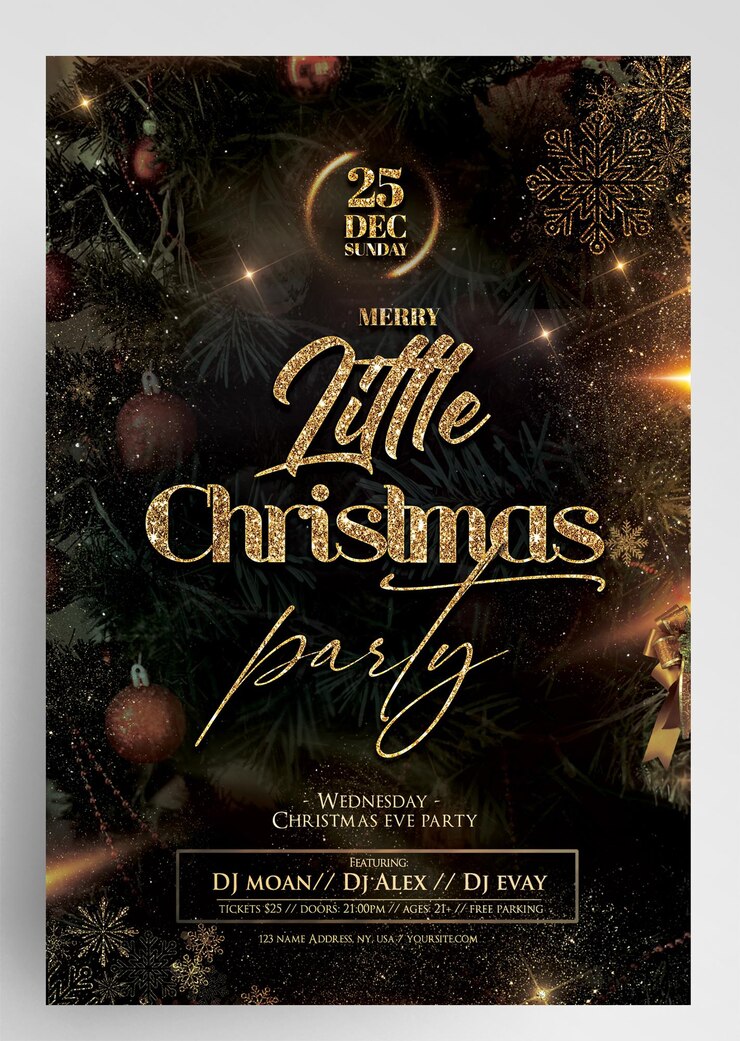 Photo christmas eve event party flyer