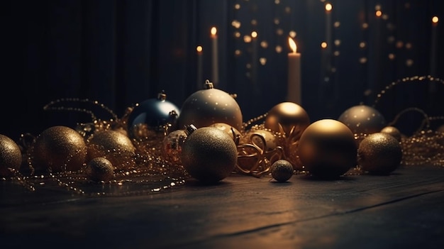 Christmas festive balls Generative Ai