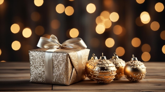 Christmas festive decor still life on wooden background