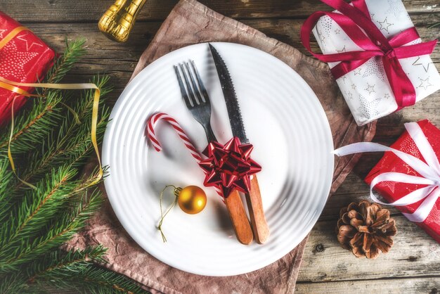 Christmas festive table setting