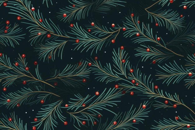 크리스마스 전나무 지점 원활한 패턴 배경