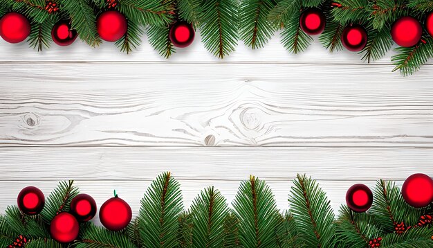 Christmas Fir Tree On Wooden Background