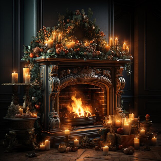 Photo christmas fireplace