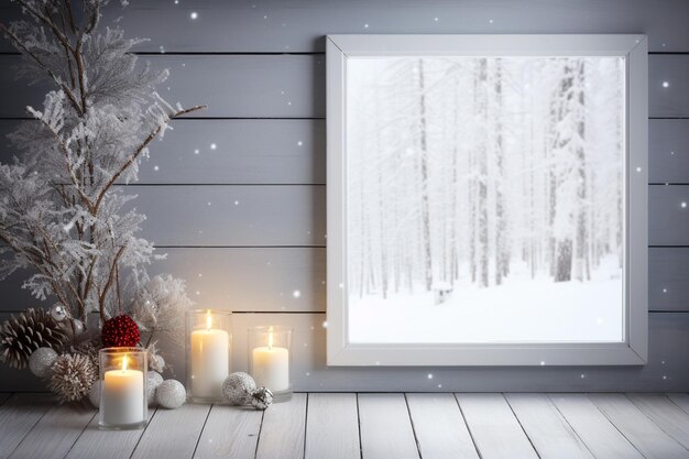 christmas frame and empty space