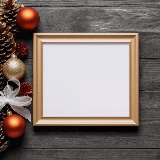 Christmas Frame Mockup Wall Art Mockup Holiday Frame Mockup Wood Mockup Frame Festive Frame Mock